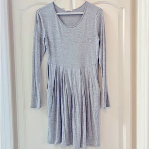 Gray cotton dress with pockets